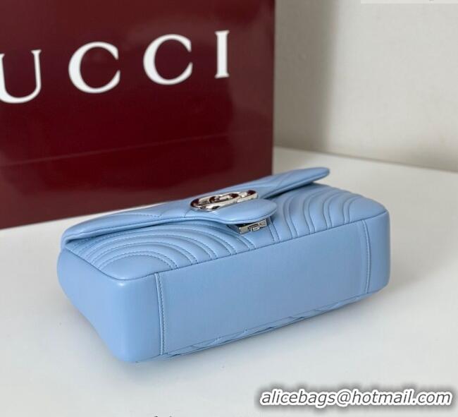 Best Price Gucci GG Marmont Medium Shoulder Bag 837267 Light Blue 2025