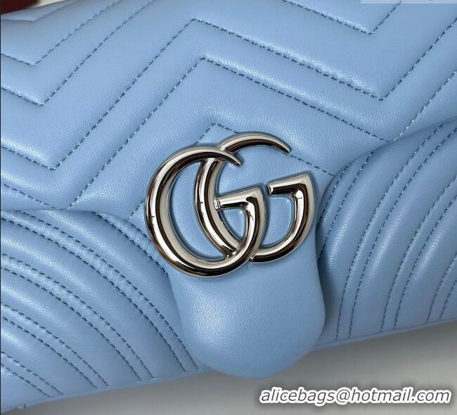 Best Price Gucci GG Marmont Medium Shoulder Bag 837267 Light Blue 2025