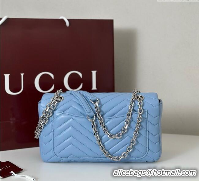 Best Price Gucci GG Marmont Medium Shoulder Bag 837267 Light Blue 2025