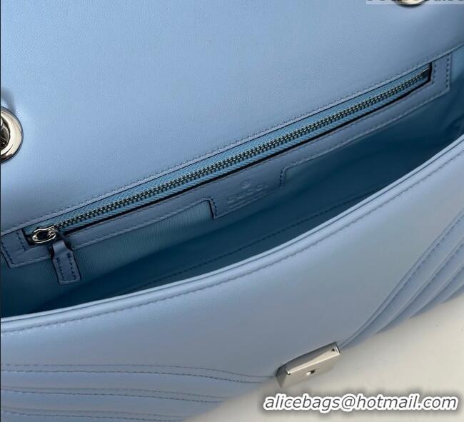 Best Price Gucci GG Marmont Medium Shoulder Bag 837267 Light Blue 2025