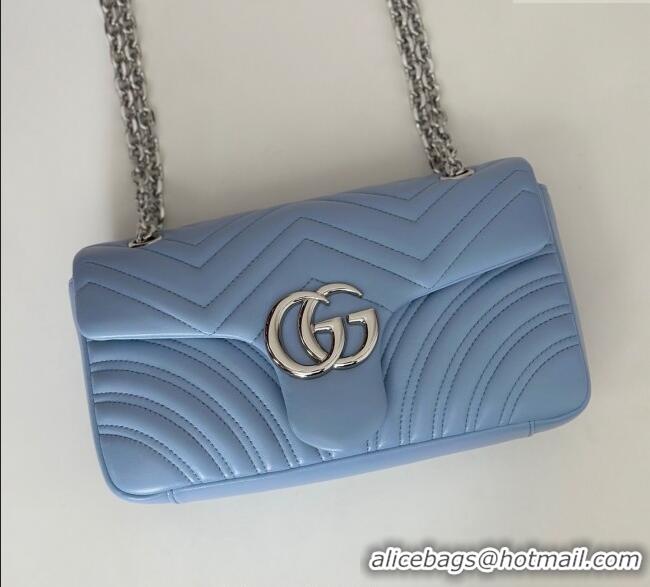 Best Price Gucci GG Marmont Medium Shoulder Bag 837267 Light Blue 2025