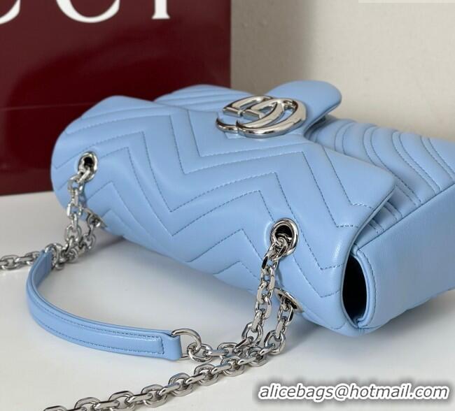 Best Price Gucci GG Marmont Medium Shoulder Bag 837267 Light Blue 2025