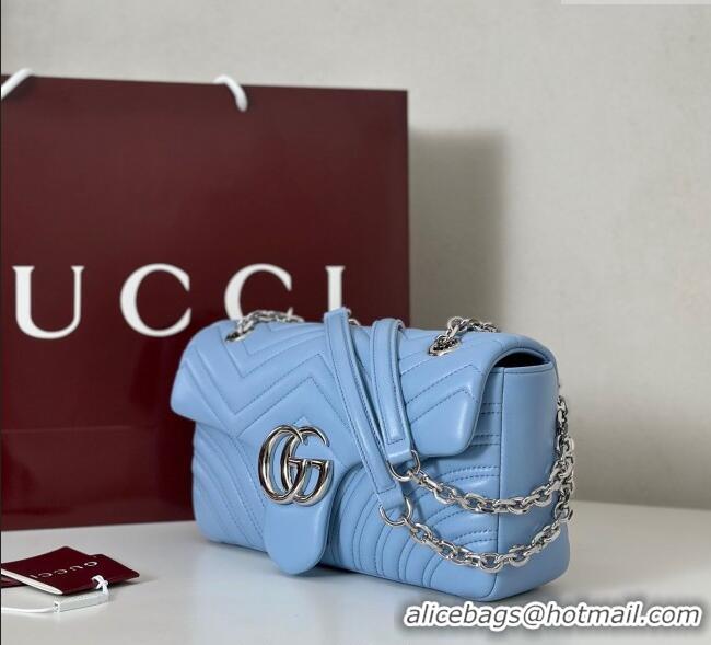 Best Price Gucci GG Marmont Medium Shoulder Bag 837267 Light Blue 2025