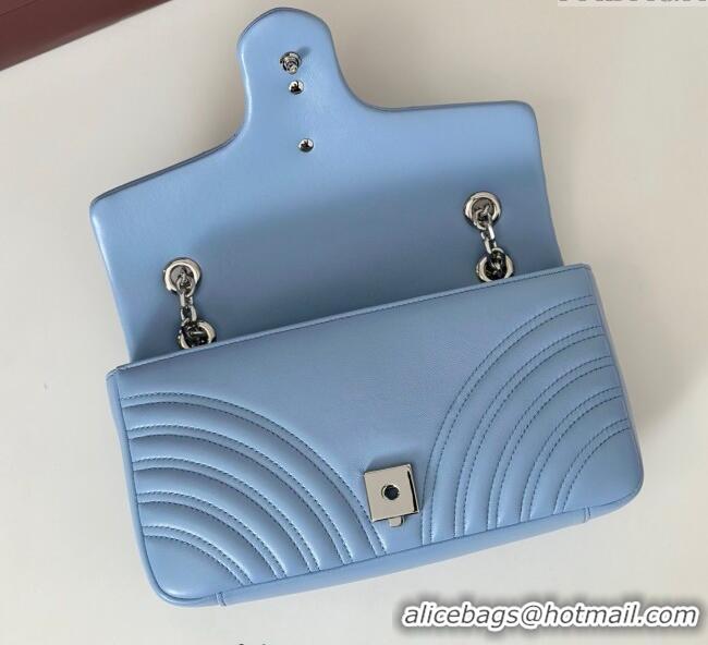 Best Price Gucci GG Marmont Medium Shoulder Bag 837267 Light Blue 2025