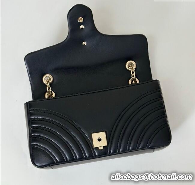 Original Cheap Gucci GG Marmont Medium Shoulder Bag 837267 Black/Gold 2025