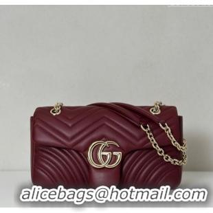 Inexpensive Gucci GG Marmont Medium Shoulder Bag 837267 Ancora Red 2025