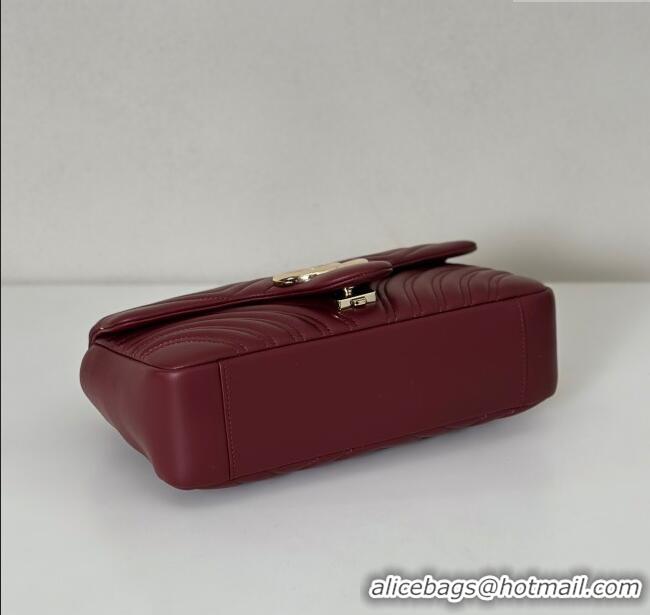 Inexpensive Gucci GG Marmont Medium Shoulder Bag 837267 Ancora Red 2025