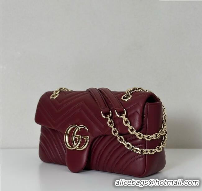Inexpensive Gucci GG Marmont Medium Shoulder Bag 837267 Ancora Red 2025