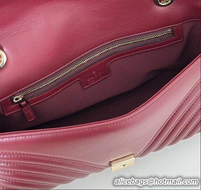 Inexpensive Gucci GG Marmont Medium Shoulder Bag 837267 Ancora Red 2025