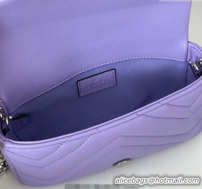 Modern Classic Gucci GG Marmont Mini Shoulder Bag 841290 Lilac Purple 2025