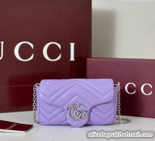 Modern Classic Gucci GG Marmont Mini Shoulder Bag 841290 Lilac Purple 2025