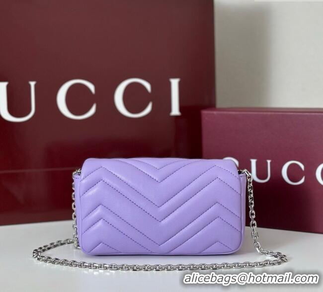 Modern Classic Gucci GG Marmont Mini Shoulder Bag 841290 Lilac Purple 2025
