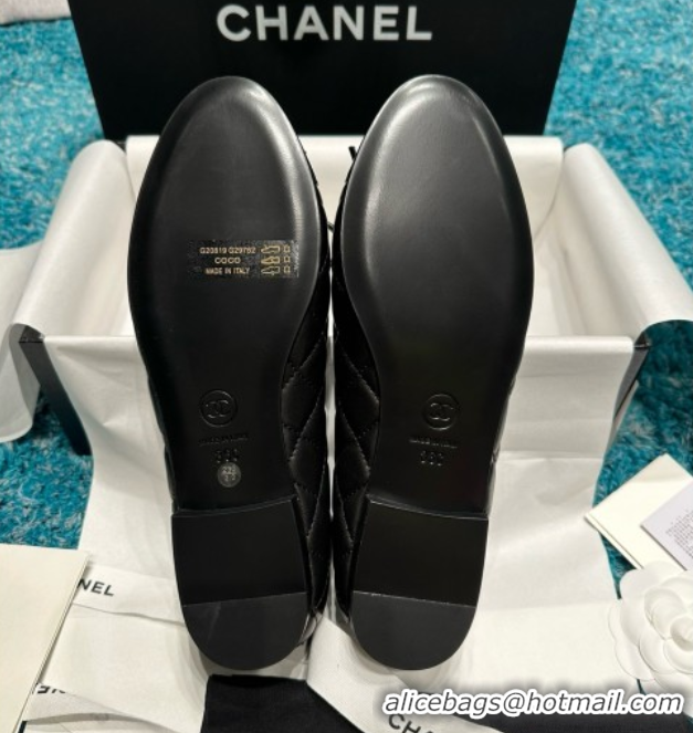 Best Grade Chanel Quilted Lambskin Ballet Flats CHB070721 Black