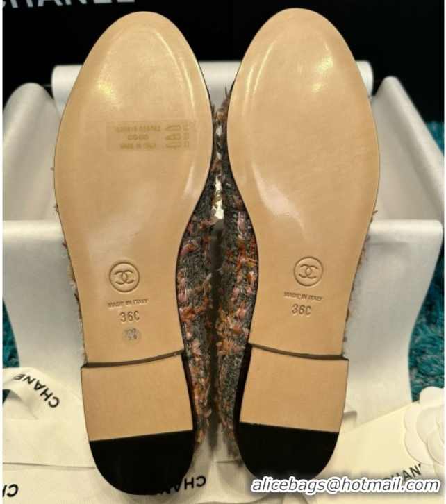 Grade Quality Chanel Tweed & Grosgrain Ballet Flats CHB070724 Grey/Black