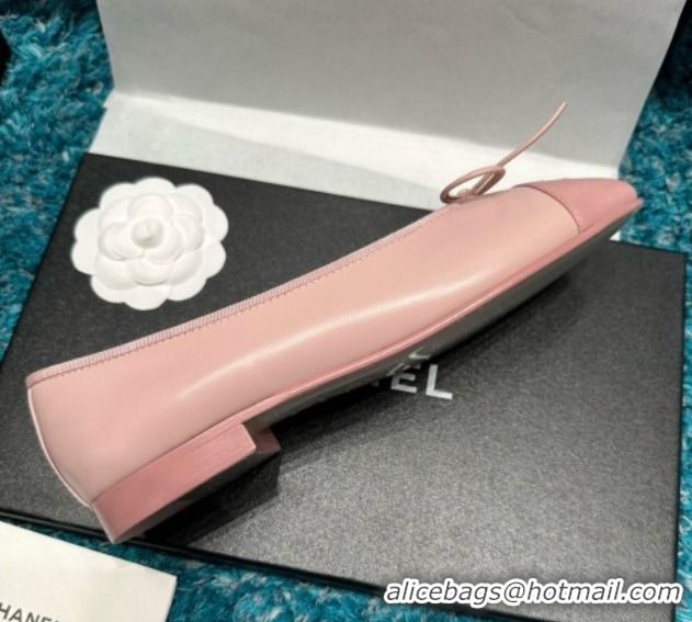 Top Grade Chanel Lambskin Ballet Flats CHB070730 Pink