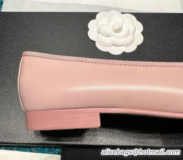 Top Grade Chanel Lambskin Ballet Flats CHB070730 Pink