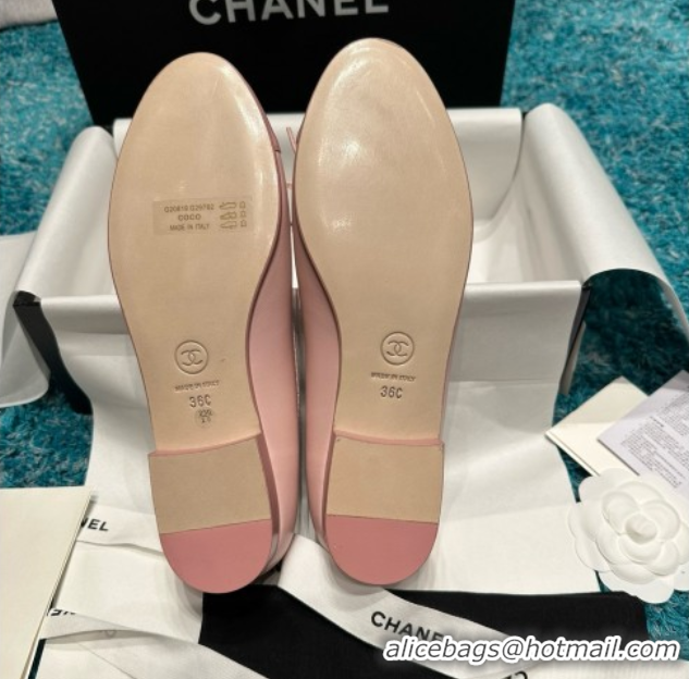 Top Grade Chanel Lambskin Ballet Flats CHB070730 Pink