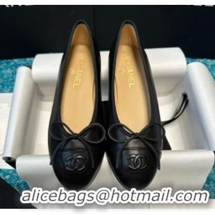 Unique Style Chanel Lambskin Ballet Flats CHB070731 Black