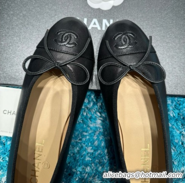 Unique Style Chanel Lambskin Ballet Flats CHB070731 Black