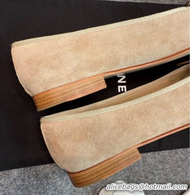 Top Design Chanel Suede Classic Ballerinas CHB070901 Beige