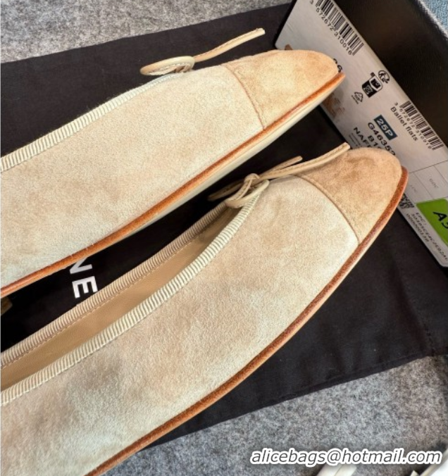 Top Design Chanel Suede Classic Ballerinas CHB070901 Beige