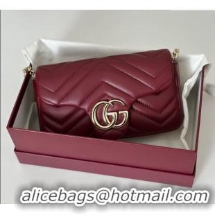 Original Cheap Gucci GG Marmont Mini Shoulder Bag 841290 Ancora Red 2025