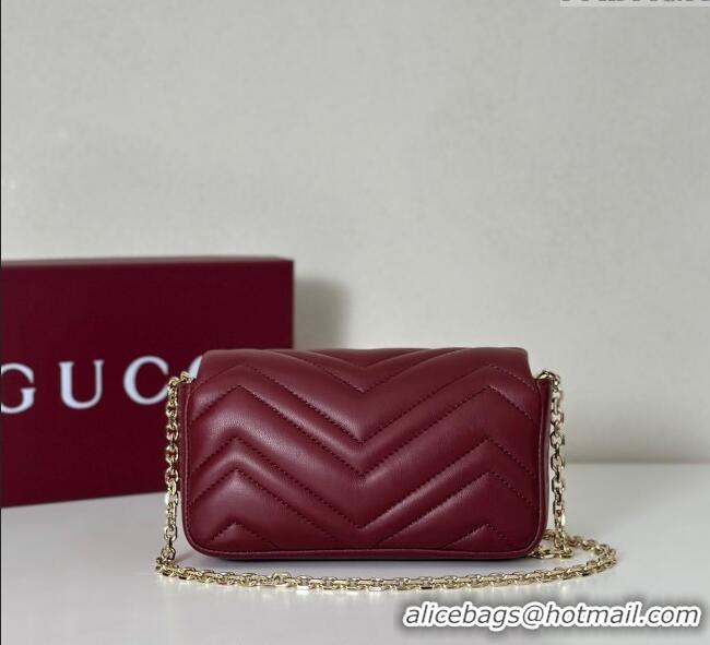 Original Cheap Gucci GG Marmont Mini Shoulder Bag 841290 Ancora Red 2025