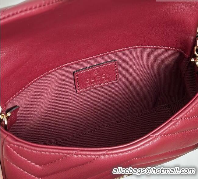 Original Cheap Gucci GG Marmont Mini Shoulder Bag 841290 Ancora Red 2025