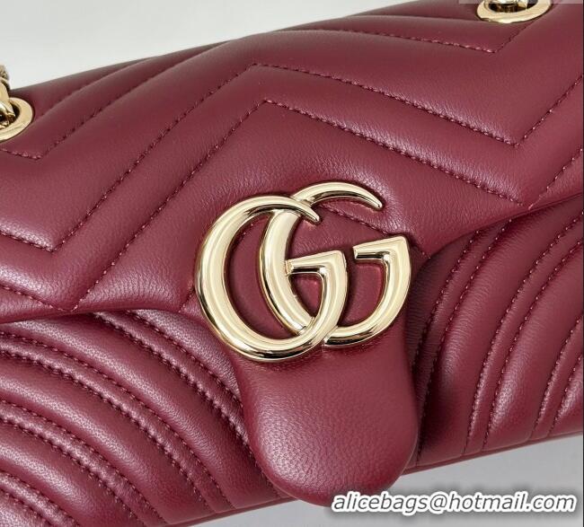 Grade Quality Gucci GG Marmont Small Shoulder Bag 837280 Ancora Red 2025