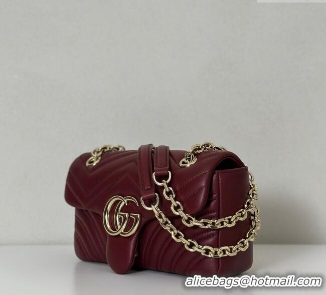 Grade Quality Gucci GG Marmont Small Shoulder Bag 837280 Ancora Red 2025