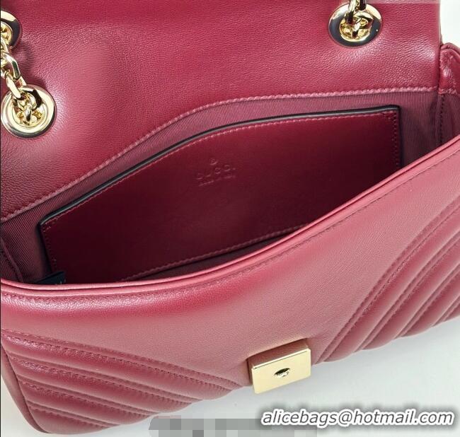 Grade Quality Gucci GG Marmont Small Shoulder Bag 837280 Ancora Red 2025