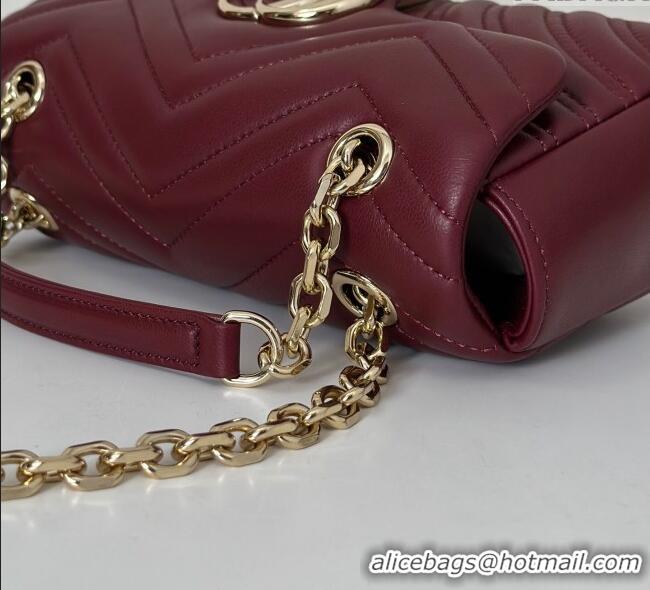 Grade Quality Gucci GG Marmont Small Shoulder Bag 837280 Ancora Red 2025