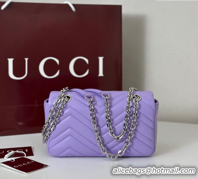 Hot Fashion Gucci GG Marmont Small Shoulder Bag 837280 Lilac Purple 2025