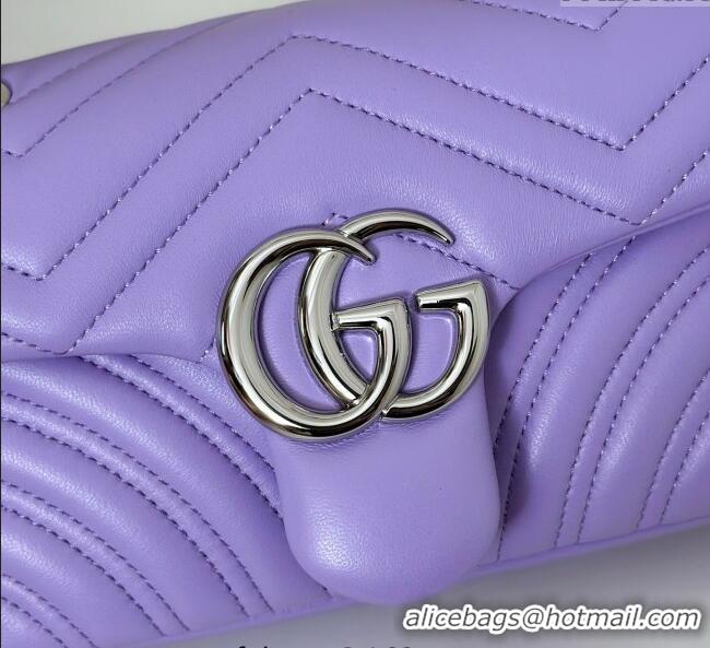 Hot Fashion Gucci GG Marmont Small Shoulder Bag 837280 Lilac Purple 2025