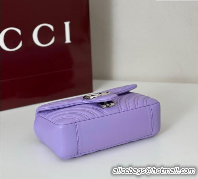 Hot Fashion Gucci GG Marmont Small Shoulder Bag 837280 Lilac Purple 2025