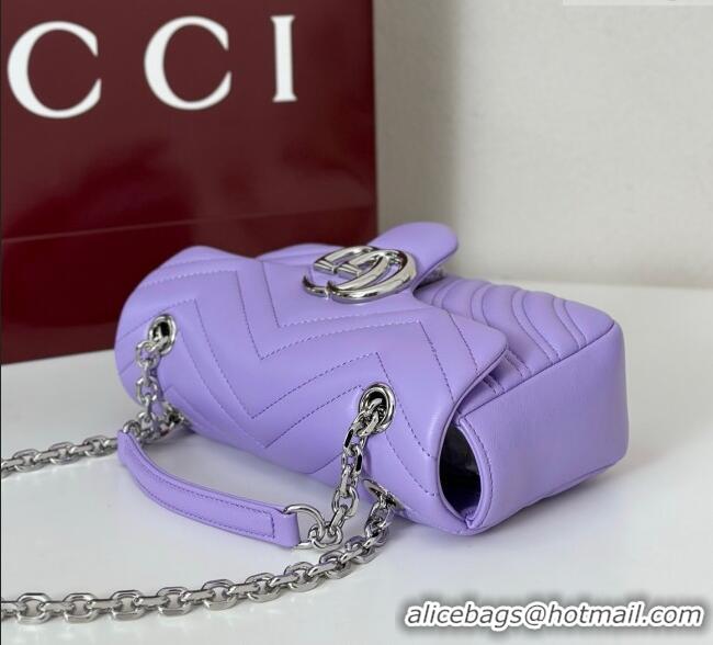 Hot Fashion Gucci GG Marmont Small Shoulder Bag 837280 Lilac Purple 2025