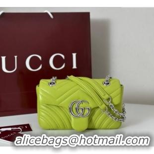 Luxury New Gucci GG Marmont Small Shoulder Bag 837280 Bright Green 2025
