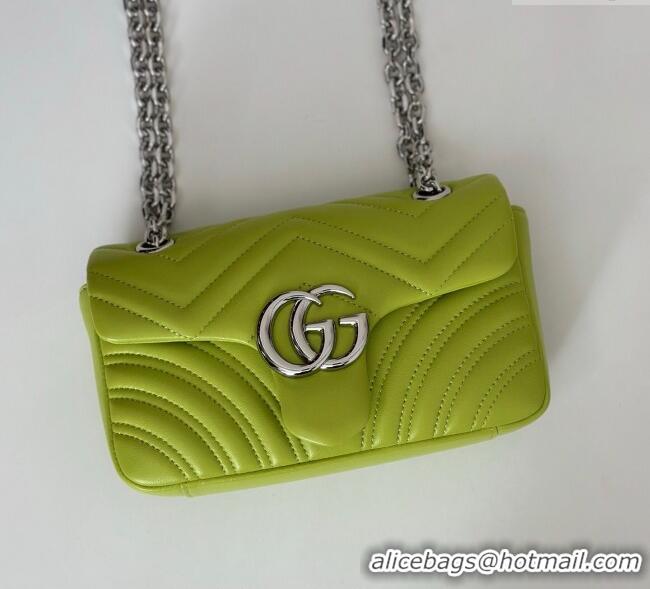 Luxury New Gucci GG Marmont Small Shoulder Bag 837280 Bright Green 2025