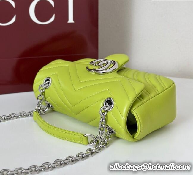 Luxury New Gucci GG Marmont Small Shoulder Bag 837280 Bright Green 2025