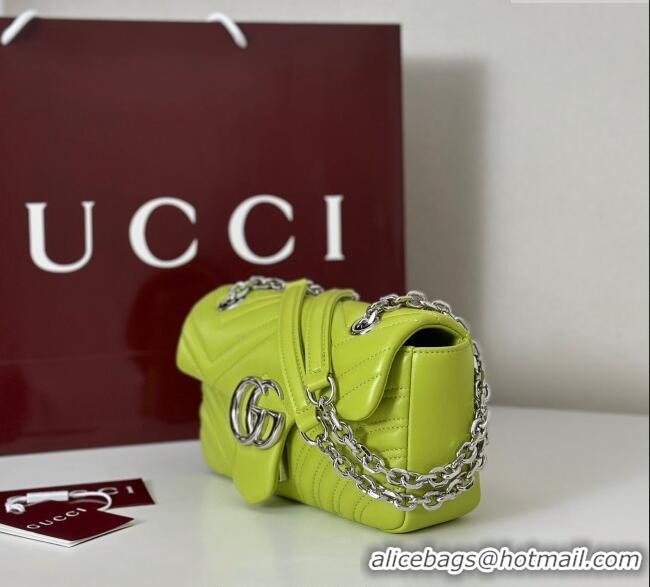 Luxury New Gucci GG Marmont Small Shoulder Bag 837280 Bright Green 2025
