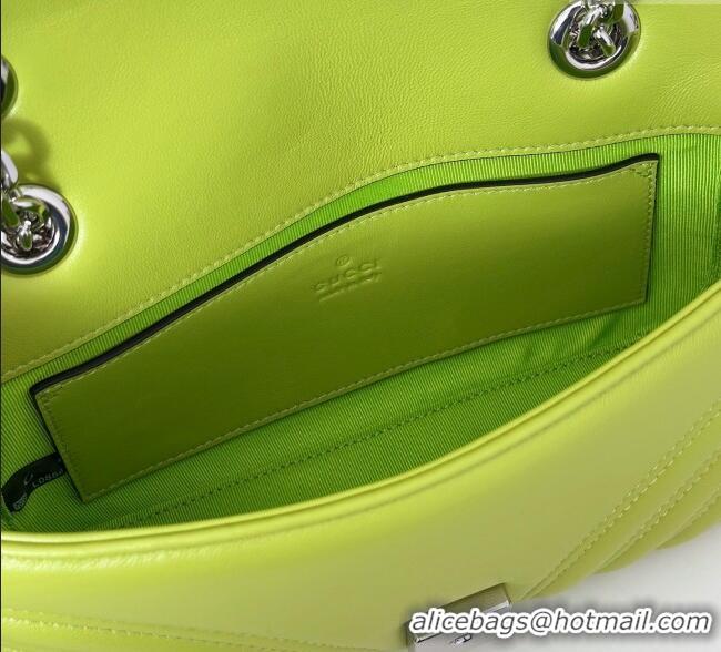 Luxury New Gucci GG Marmont Small Shoulder Bag 837280 Bright Green 2025