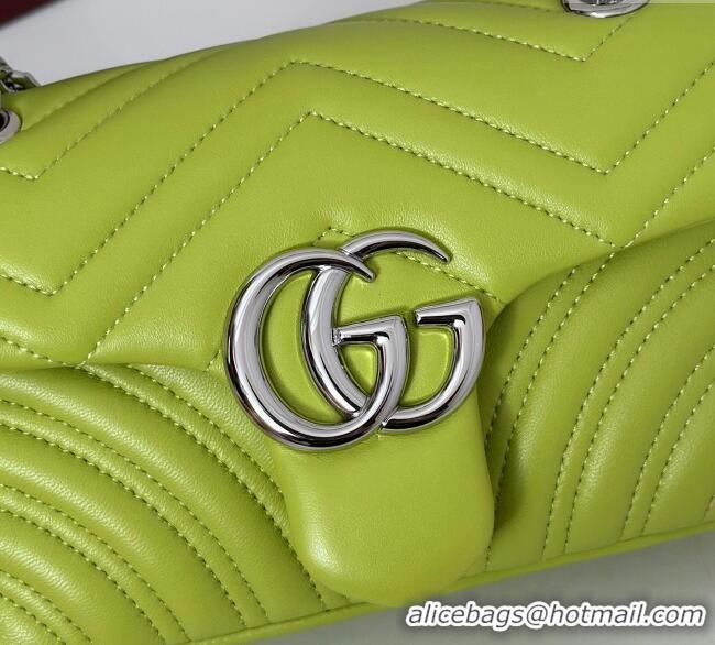 Luxury New Gucci GG Marmont Small Shoulder Bag 837280 Bright Green 2025