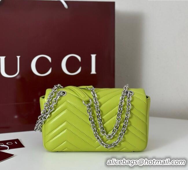 Luxury New Gucci GG Marmont Small Shoulder Bag 837280 Bright Green 2025