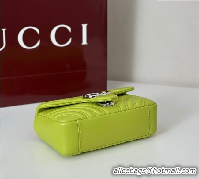 Luxury New Gucci GG Marmont Small Shoulder Bag 837280 Bright Green 2025