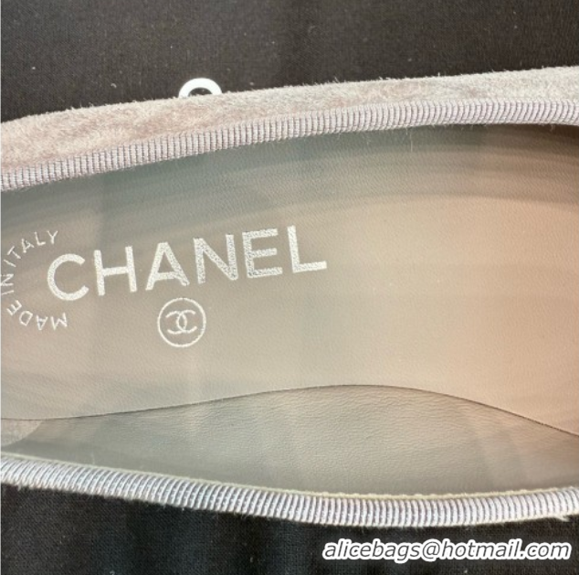 Best Grade Chanel Suede Classic Ballerinas CHB070902 Grey