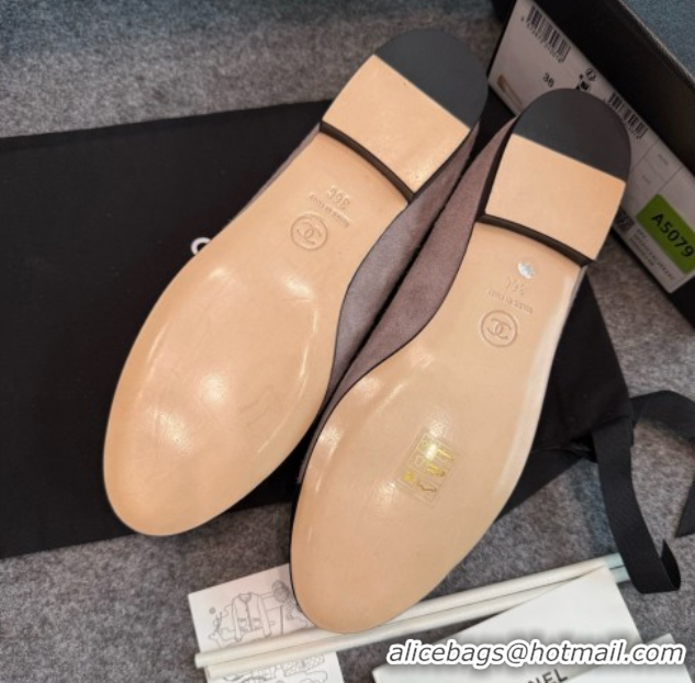 Best Grade Chanel Suede Classic Ballerinas CHB070902 Grey
