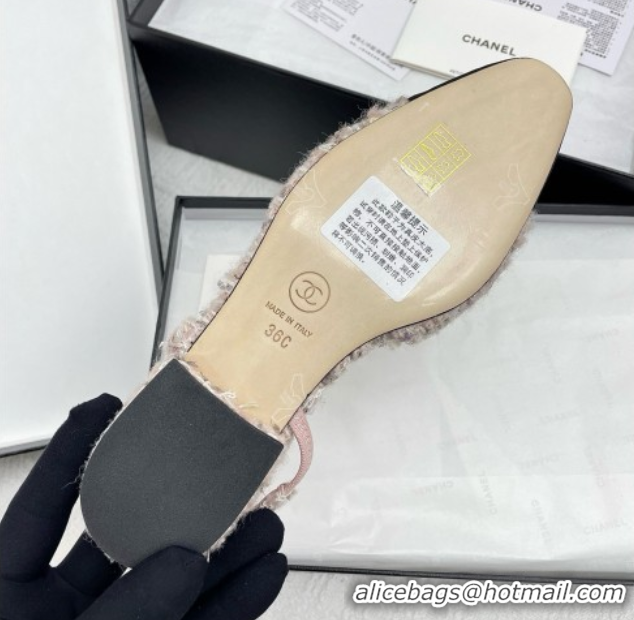 Good Product Chanel Tweed & Grosgrain Slingbacks Flats G31319 Pink