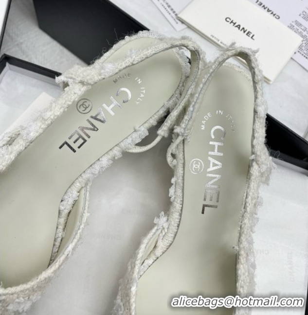 Classic Hot Chanel Tweed & Patent Leather Slingbacks Pumps 6.5cm Heel G31318 Black/White