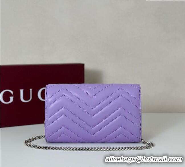 Market Sells Gucci GG Marmont Leather Wallet on Chain 837745 Lilac Purple 2025