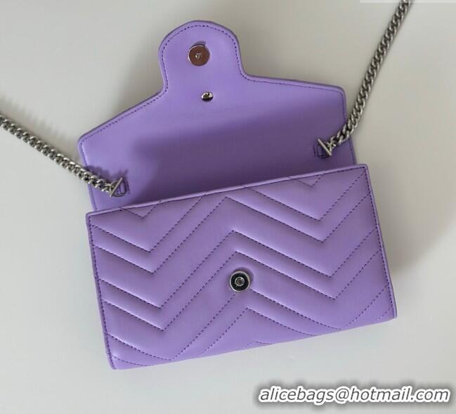 Market Sells Gucci GG Marmont Leather Wallet on Chain 837745 Lilac Purple 2025